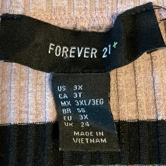 Forever 21 Pink and Black Striped Long Sleeve Top - Picture 5 of 6